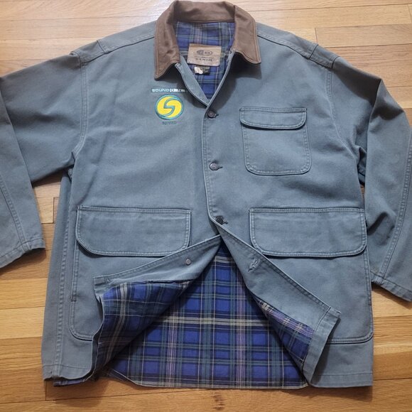 international Denim cotton lined jacket with leather collar - Picture 2 of 4